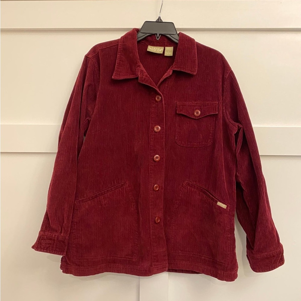 Blassport Cord Shacket Jacket Burgundy‎ Size Large